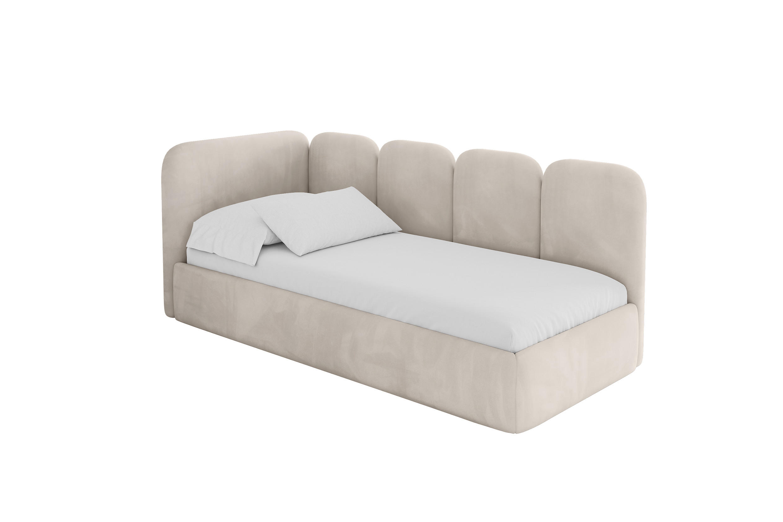 ALTDECOR JEDNOLŮŽKOVÁ POSTEL pro mládež s úložným prostorem, vpravo - VELY 80x200 béžová