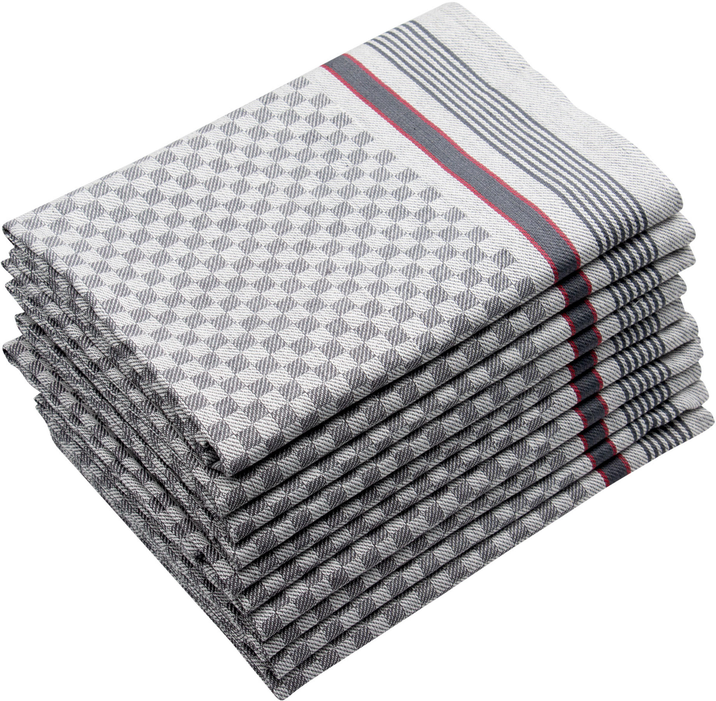 GESCHIRRTÜCHER, 10er-Set, 50x100 cm, 100% Baumwolle, Grau - Grau, Textil (50/100cm) - Zollner