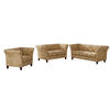 SITZGARNITUR 3+2+1 Chesterfield Fusion Beige Samt - Beige/Braun, Holz/Textil (237/75/82cm) - S-Style Möbel