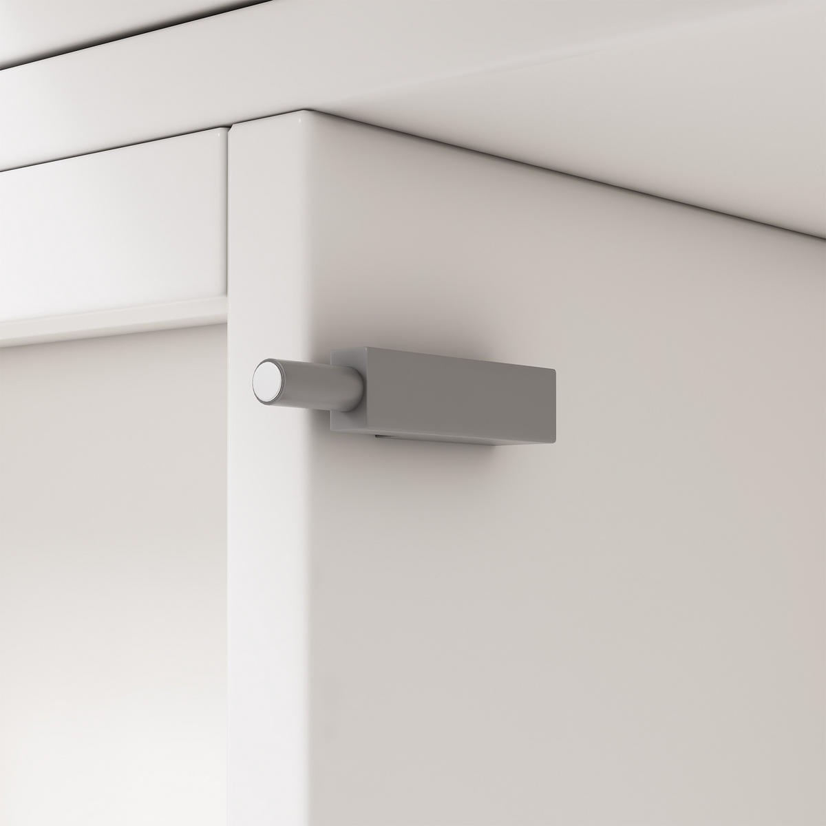 KLAPPBETT 90/200 cm DE-03465, 2-in-1 mit Schreibtisch, Schrank und Rollen, in Weiß - Weiß, Holzwerkstoff/Metall (90/200cm) - ComfortXL