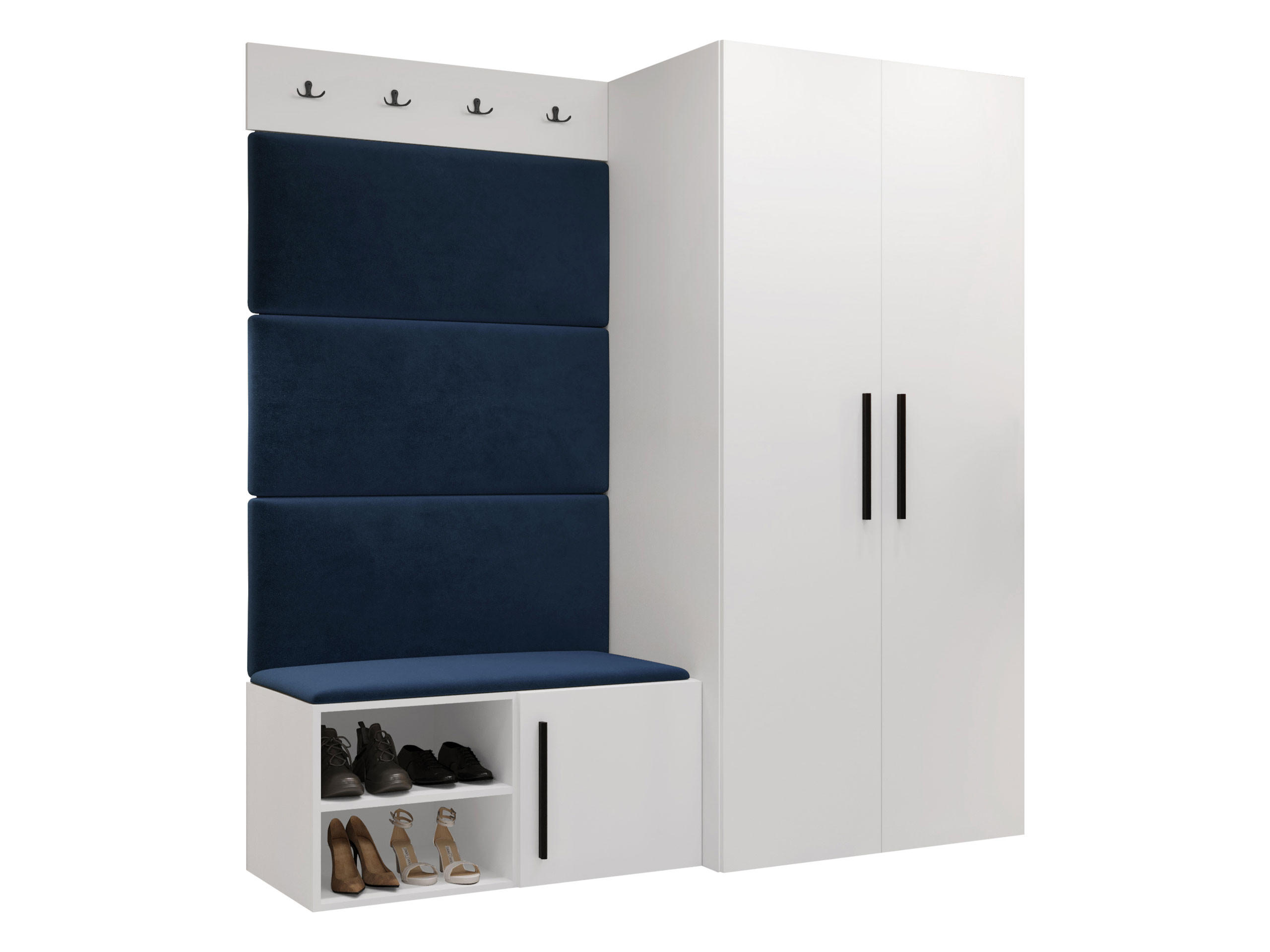 MOBILIER PENTRU HOL Medi I - albastru/alb, material plastic/compozit lemnos (80/191/50cm) - MIRJAN24