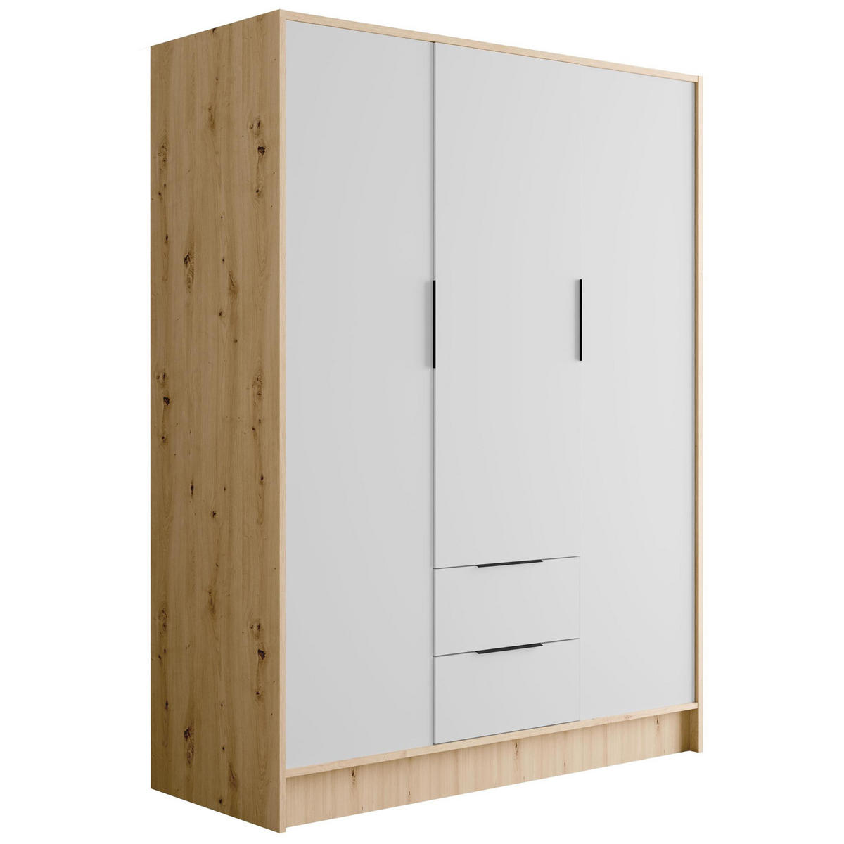 KLEIDERSCHRANK mit Flügeltüren KOLIN 150x200cm Artisan / Weiß - Eiche Artisan/Weiß, Holzwerkstoff (150/200/51cm) - ALTDECOR