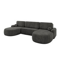 WOHNLANDSCHAFT mit Schlaffunktion und Bettkasten LIRA-U - 335x172x89 Dunkelgrau - Dunkelgrau, Holzwerkstoff/Textil (335/89/172cm) - ALTDECOR