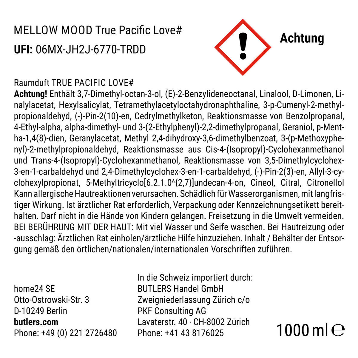 RAUMDUFT MELLOW MOOD True Pacific Love - Türkis, Glas/Naturmaterialien (11/37/11cm) - Butlers