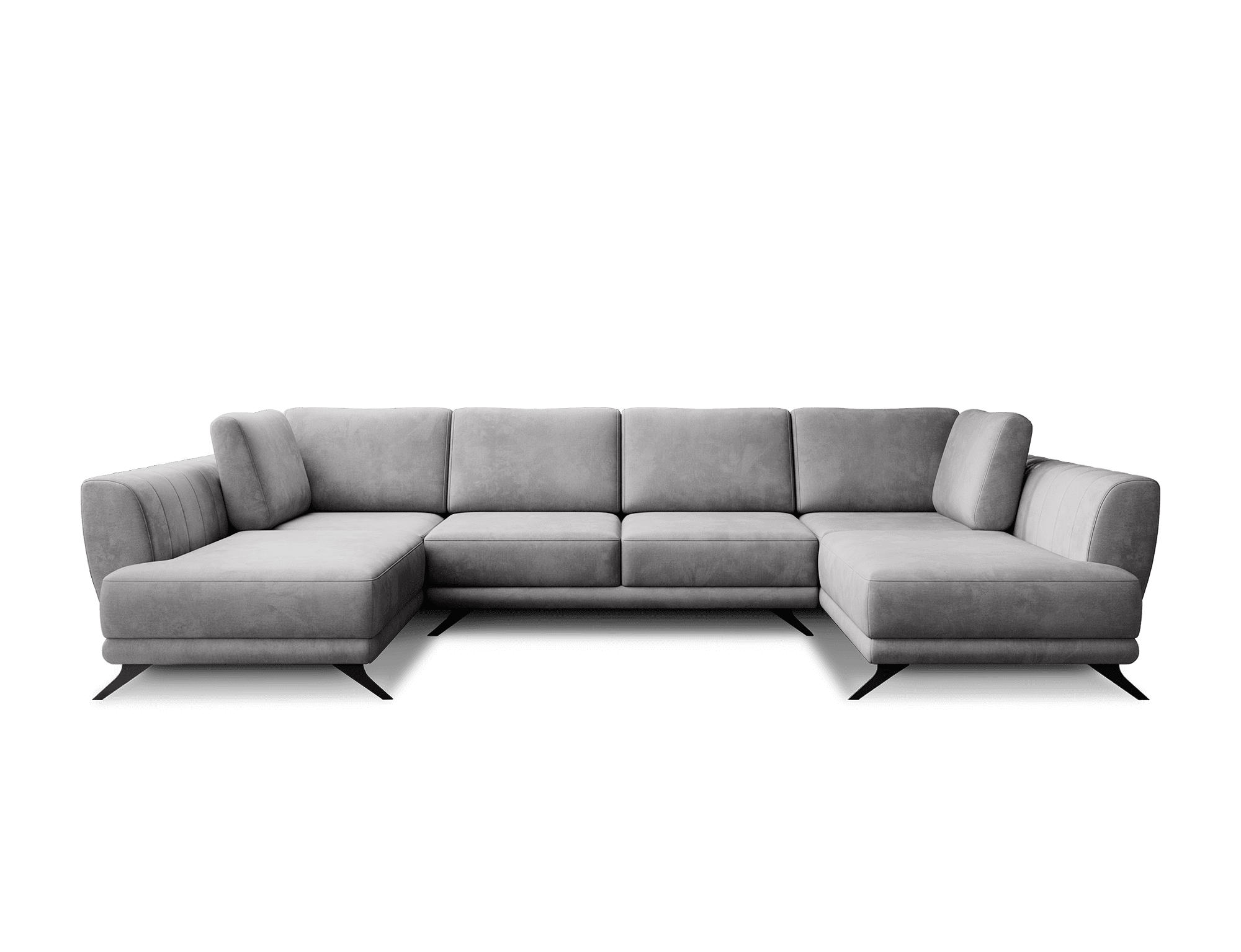 WOHNLANDSCHAFT mit Schlaffunktion & Bettkasten, luxus Nube-Stoff - Schwarz/Grau, Textil/Metall (362/90/191cm) - Eltap