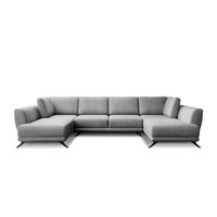 WOHNLANDSCHAFT mit Schlaffunktion & Bettkasten, luxus Nube-Stoff - Schwarz/Grau, Textil/Metall (362/90/191cm) - Eltap
