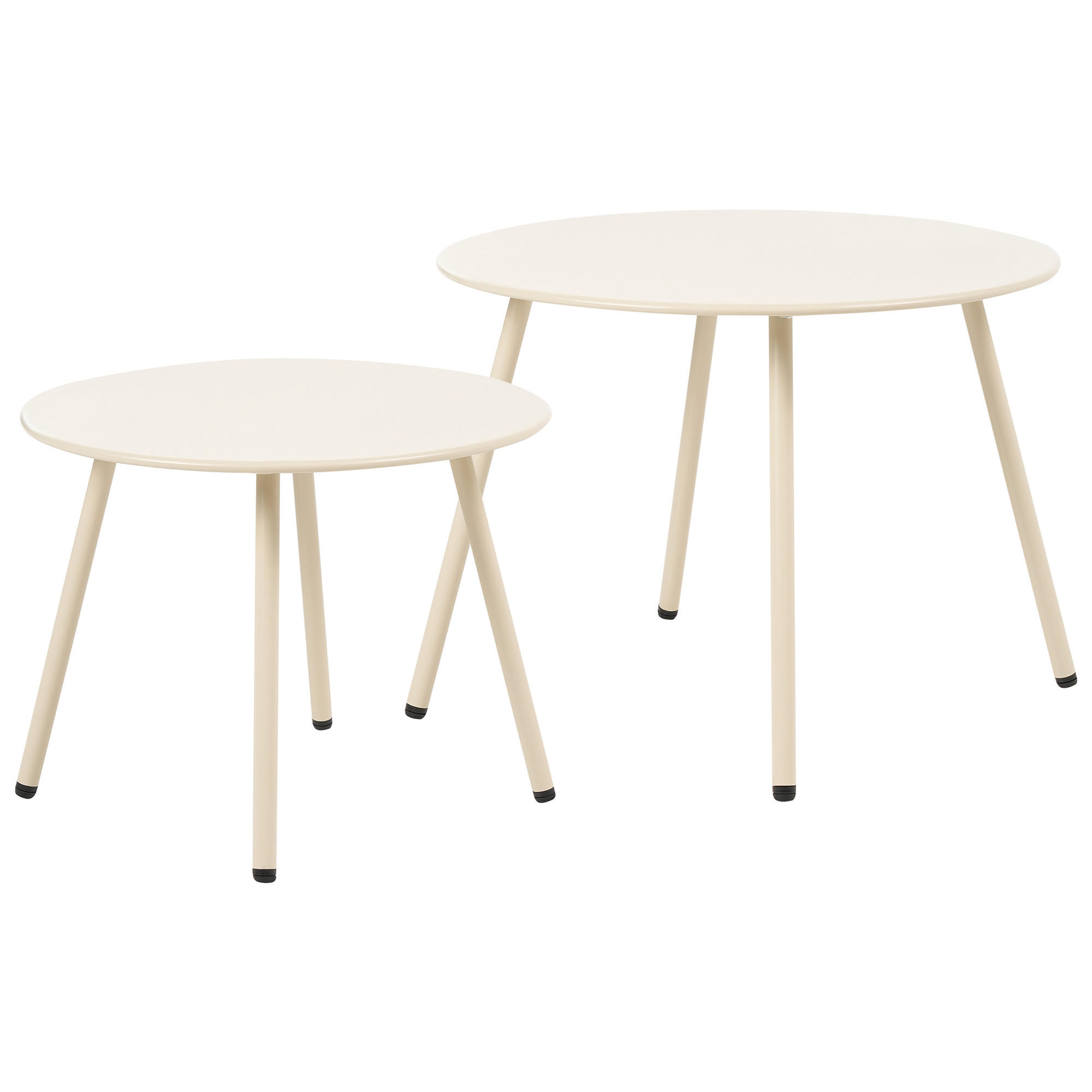 MASUTA DE CAFEA DE EXTERIOR set de 2 metal bej