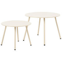 MĂSUȚĂ DE CAFEA DE EXTERIOR set de 2 metal bej - bej, metal (60/60/45cm) - Beliani