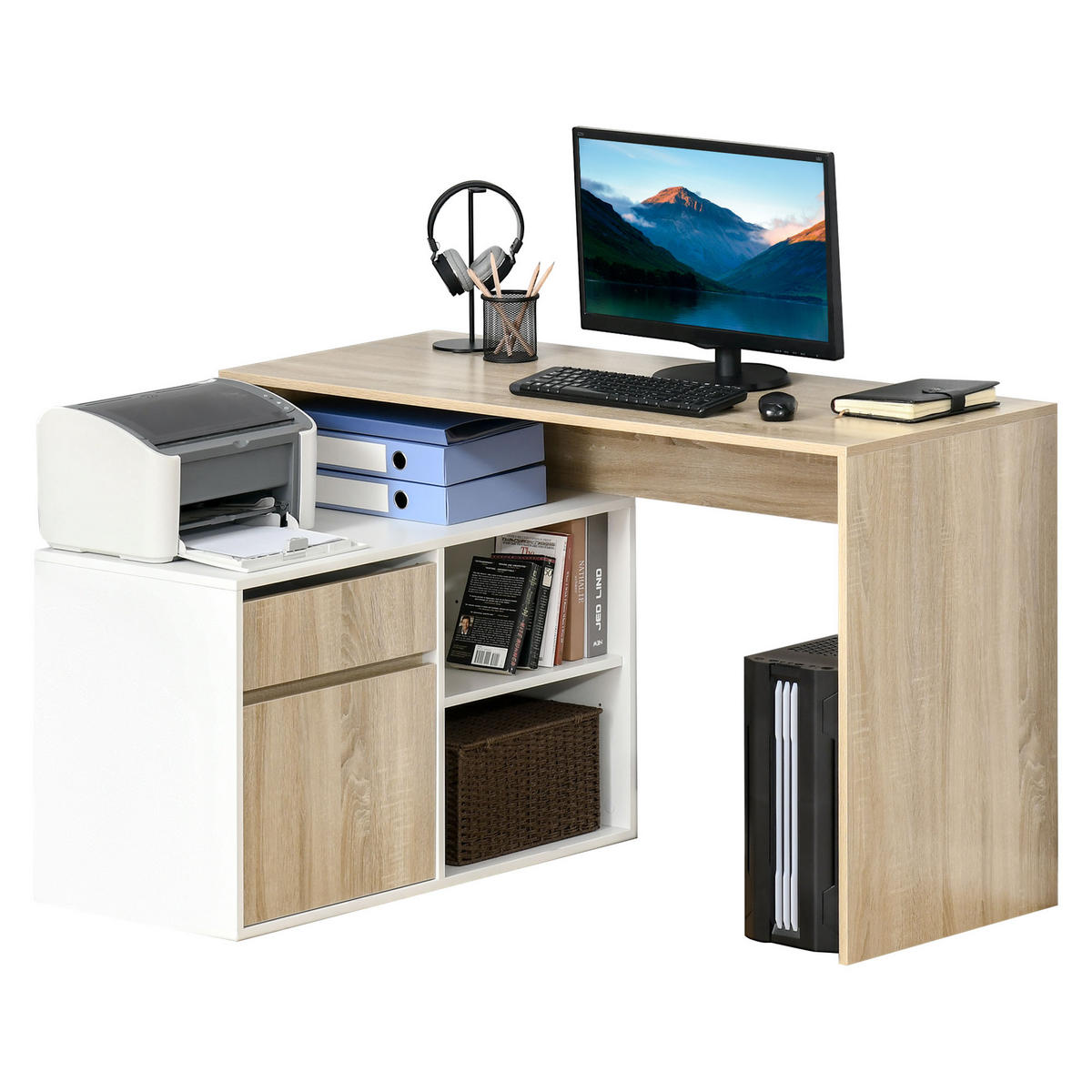 ECKSCHREIBTISCH Multicolor 1 Stück - Multicolor, Holzwerkstoff (120/92/75.5cm) - GiPP