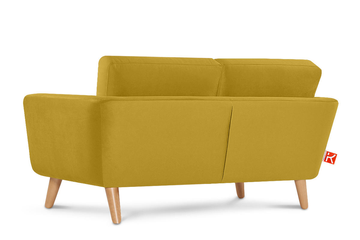 SOFA TAGIO mit Armlehnen, Gelb - Gelb/Braun, Buchenholz/Textil (153/80/84cm) - KONSIMO®