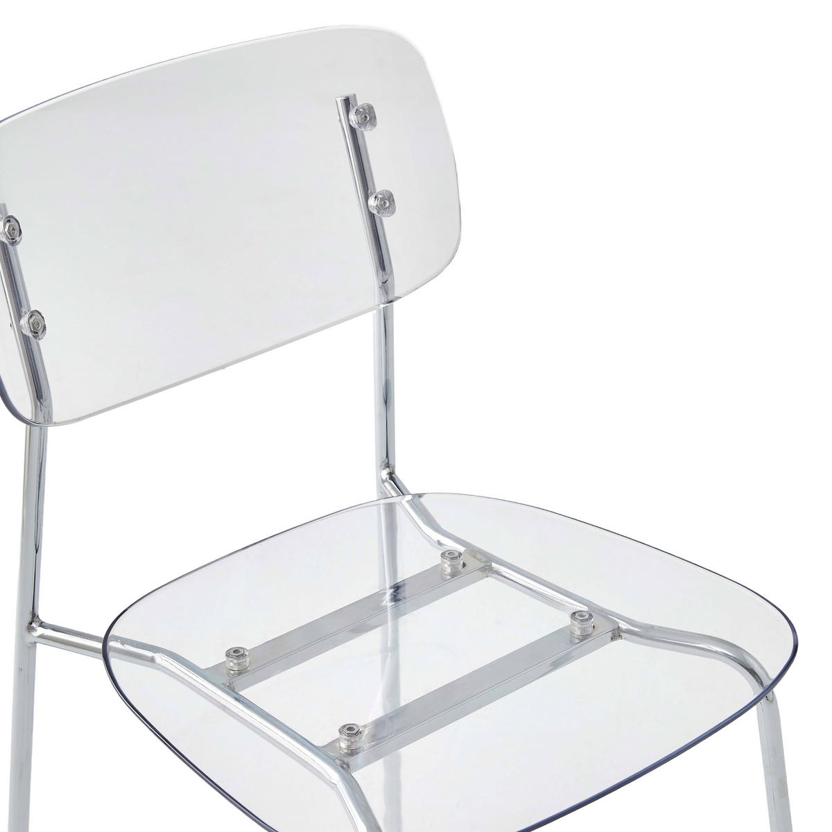 STÜHLE 2-tlg., Transparent - Transparent, Textil/Metall (51/78/45cm) - Oviala
