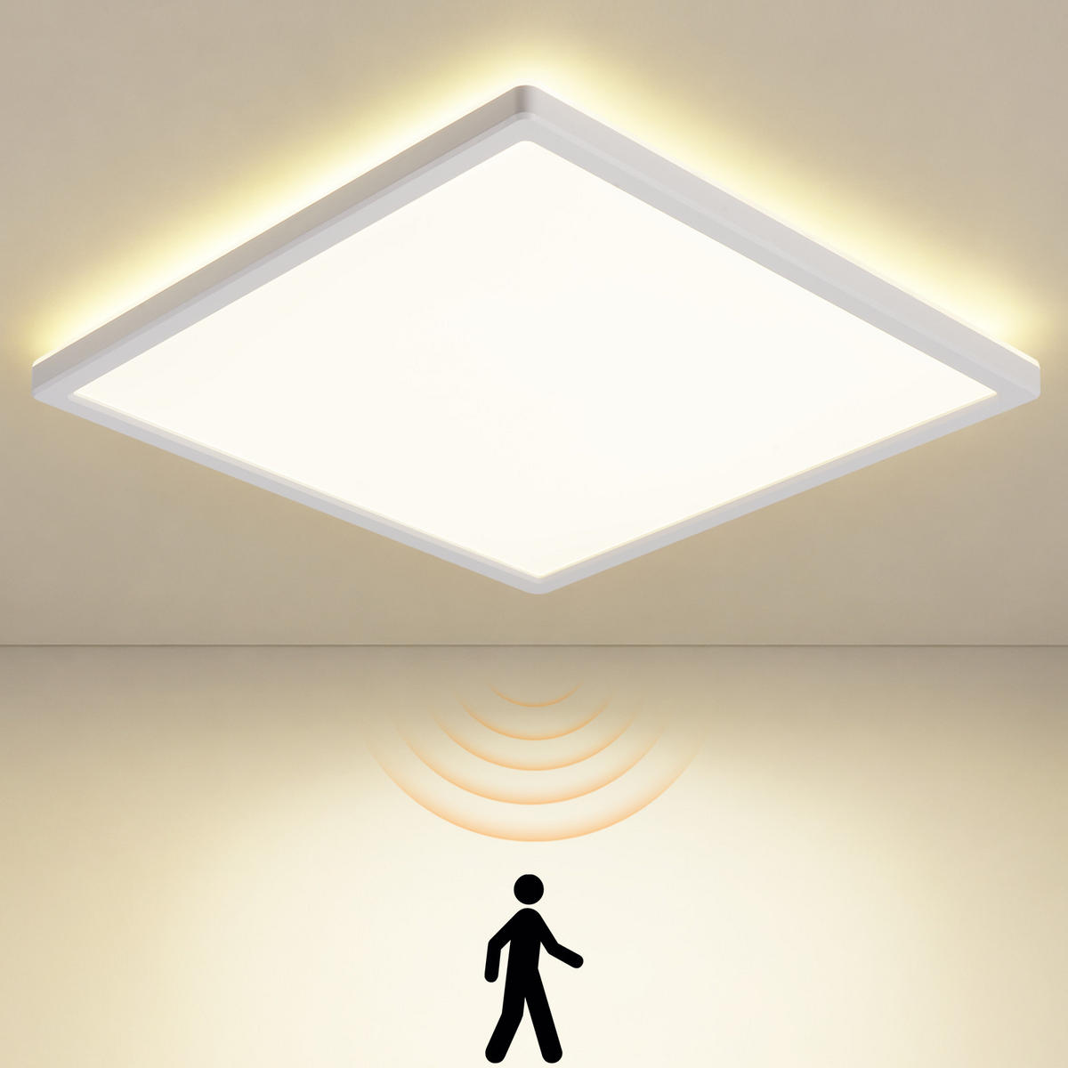 LED DECKENLEUCHTE Myxos 29.3/29.3/3 cm - Weiß, Kunststoff (29.3/29.3/3cm) - ZMH