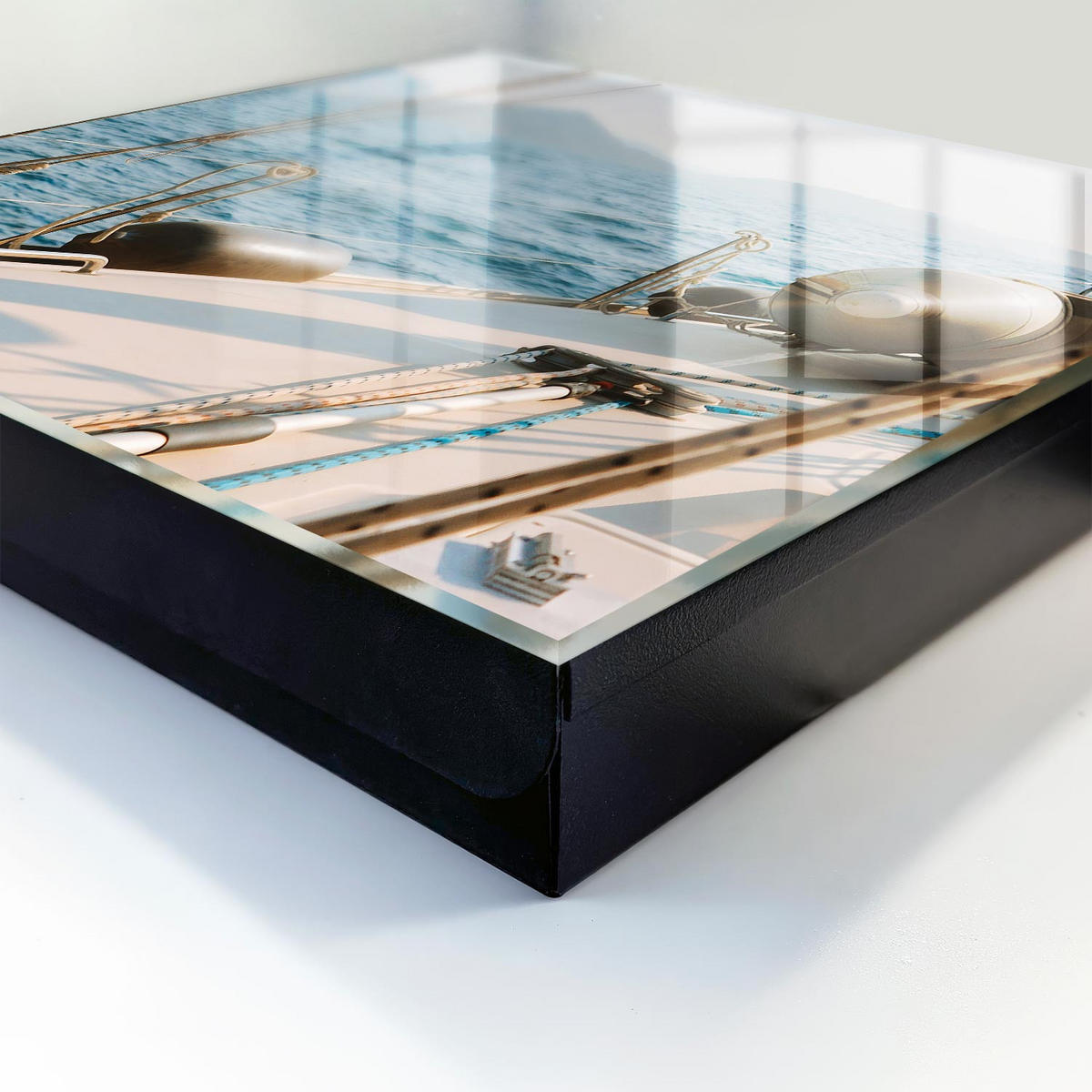 SCHLÜSSELBOX Schwarz 30x30 cm- Türöffnung nach rechts - Seereise - Blau, Metall (30/30/5cm) - TULUP