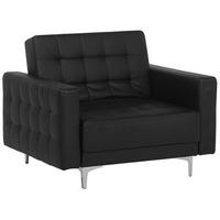 SESSEL Kunstleder schwarz Aberdeen - Silberfarben/Schwarz, Kunststoff/Textil (106/83/88cm) - Beliani