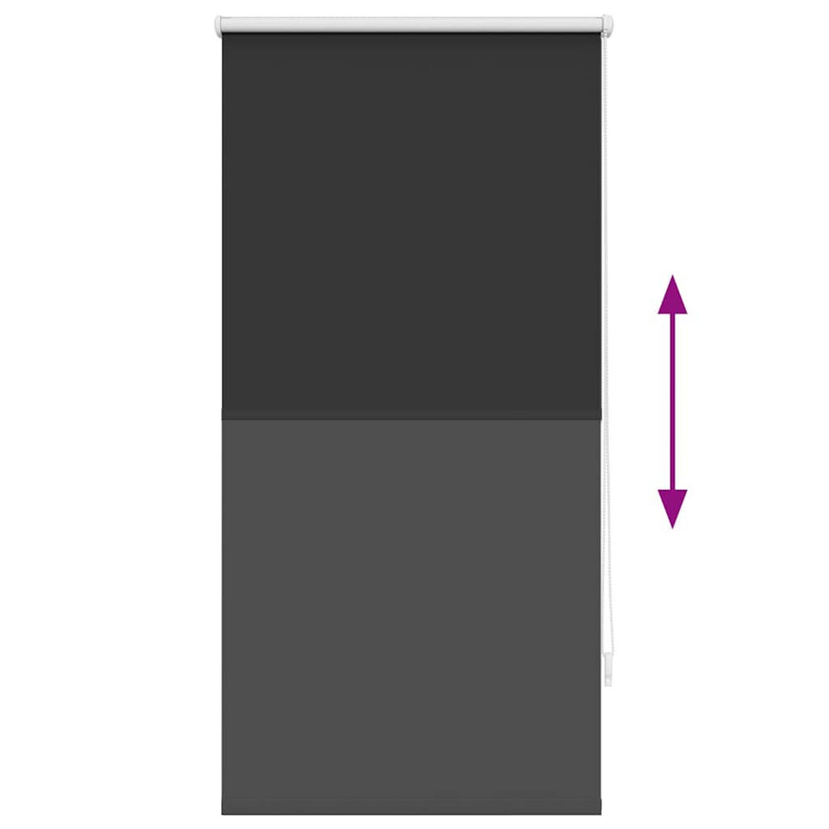 VERDUNKELUNGSROLLO 64,4/120 cm Stoffbreite 60 cm aus Polyester Schwarz - Schwarz, Textil (60/120cm) - vidaXL