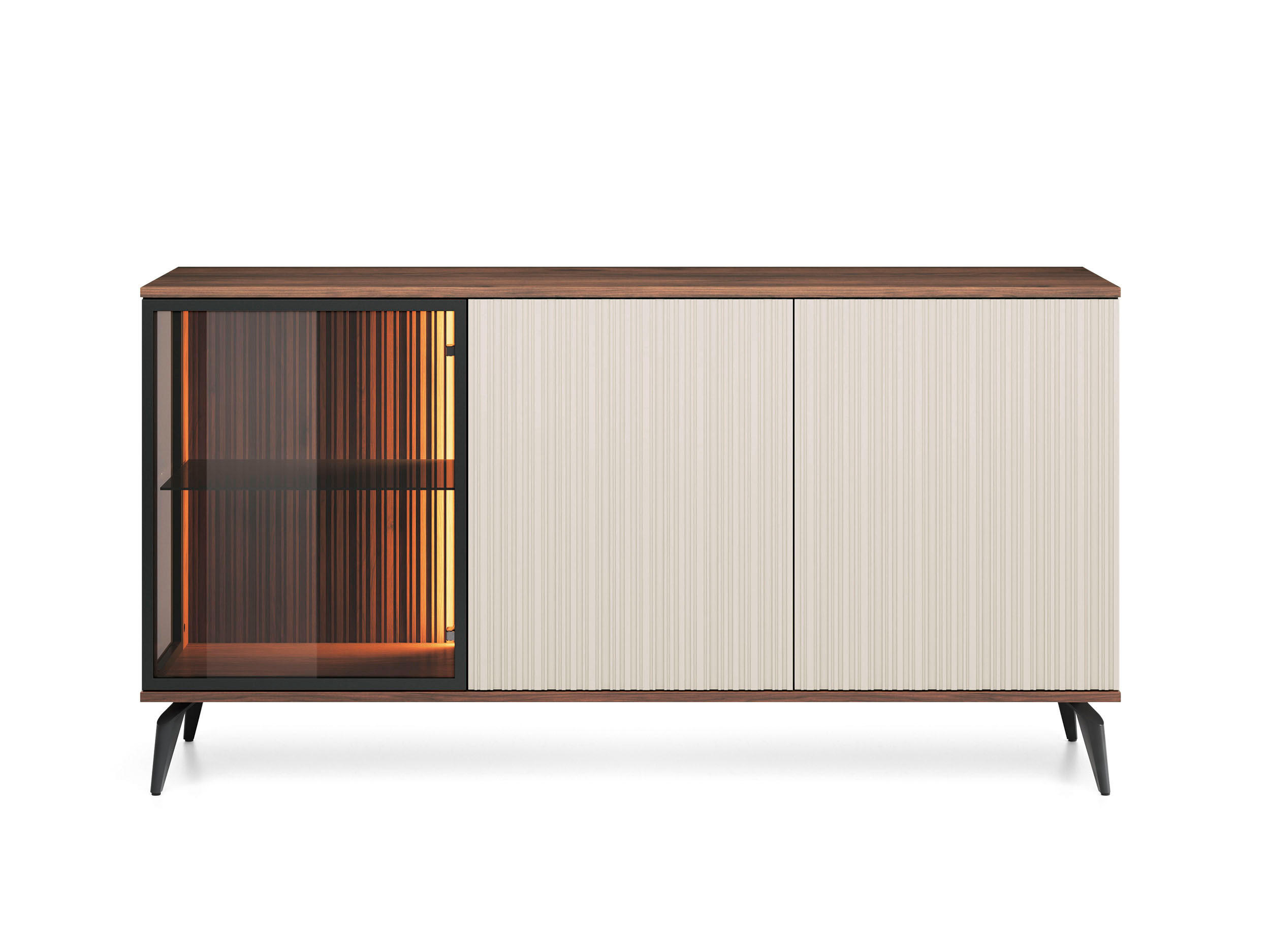 SIDEBOARD: Kaschmir/Warmianischer Nussbaum, 154 x 80 x 39 cm - Kaschmir, Holzwerkstoff (154/80/39cm) - 3XE LIVING