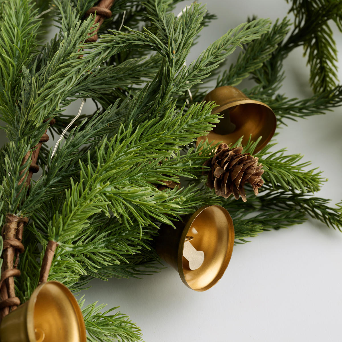 GIRLANDE LED ESFERIA, 117x38x18 cm, Gold, Weihnachtsgirlande, Weihnachtsdekoration, Weihnachtsdeko, Deko Wohnzimmer, Winter Christmas - Goldfarben, Kunststoff (117cm) - home&you