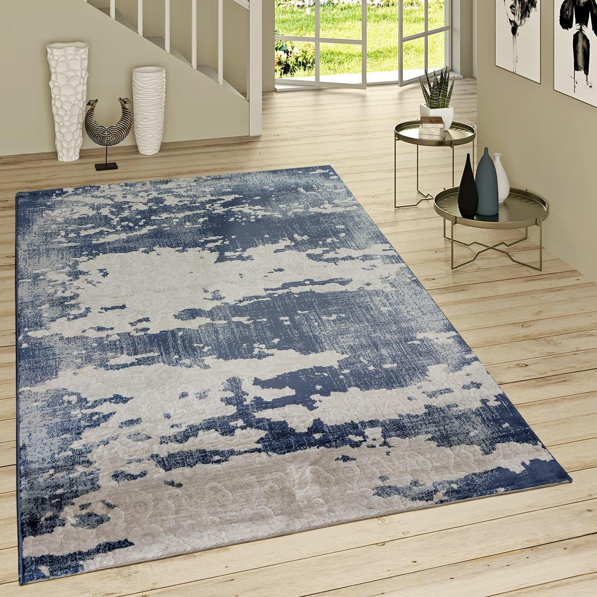 KURZFLORTEPPICH 120/170 VICTORY 601 - Blau, Kunststoff (120/170cm) - Paco Home