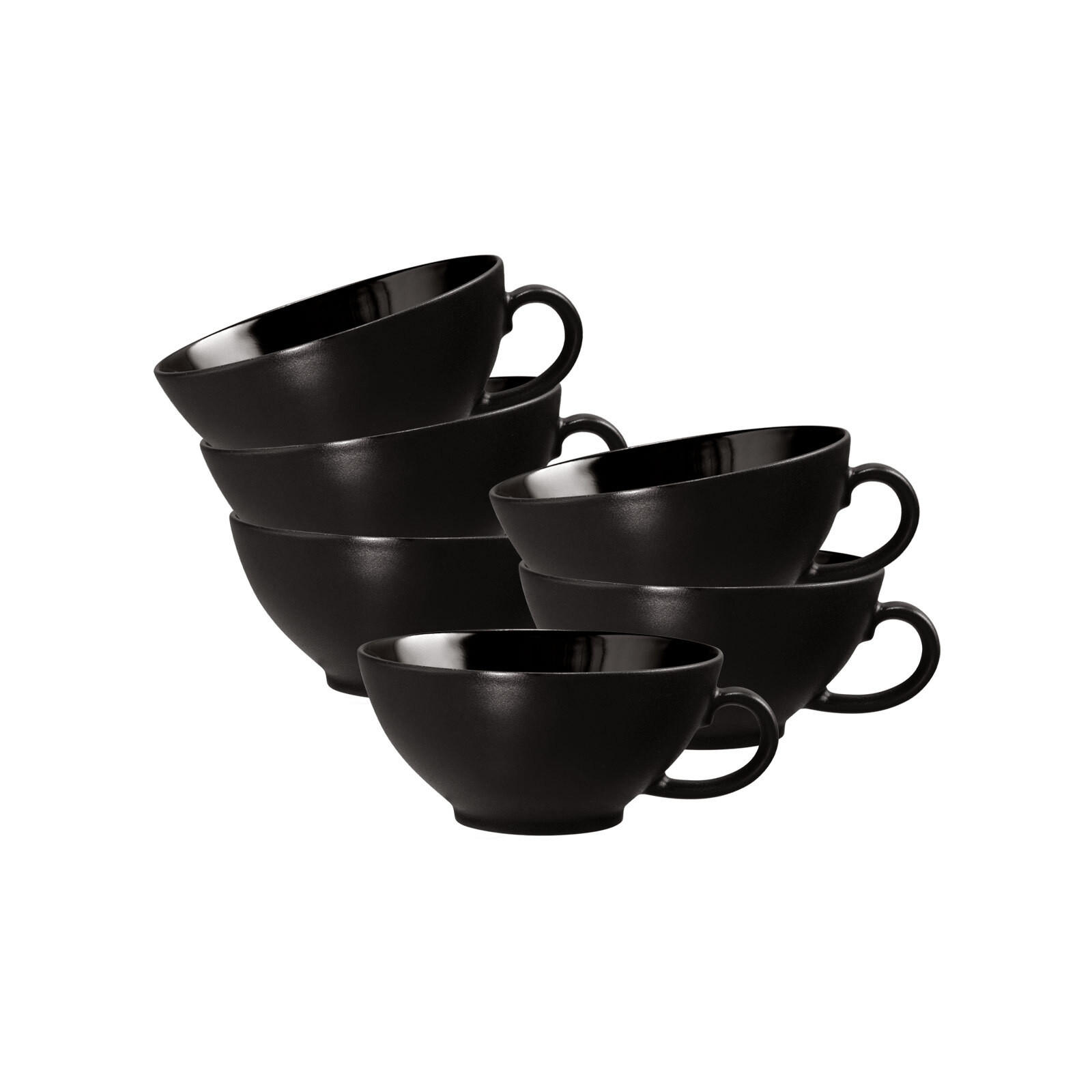 TEETASSEN Liberty Velvet Black schwarz 140 ml 6er Set - Schwarz, Keramik (0.14L) - Seltmann Weiden