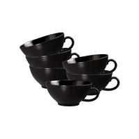 TEETASSEN Liberty Velvet Black schwarz 140 ml 6er Set - Schwarz, Keramik (0.14L) - Seltmann Weiden