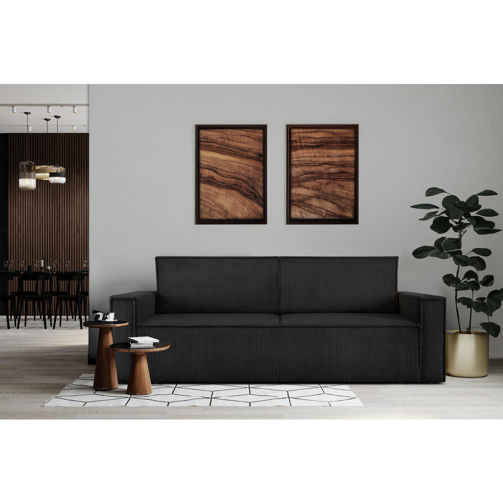 Thumbnail - Konsimo® Schlafsofa, Schwarz, Textil, 228x89x101 cm, FSC 100%, Hergestellt in Europa, Wohnzimmer, Sofas & Couches, Schla...