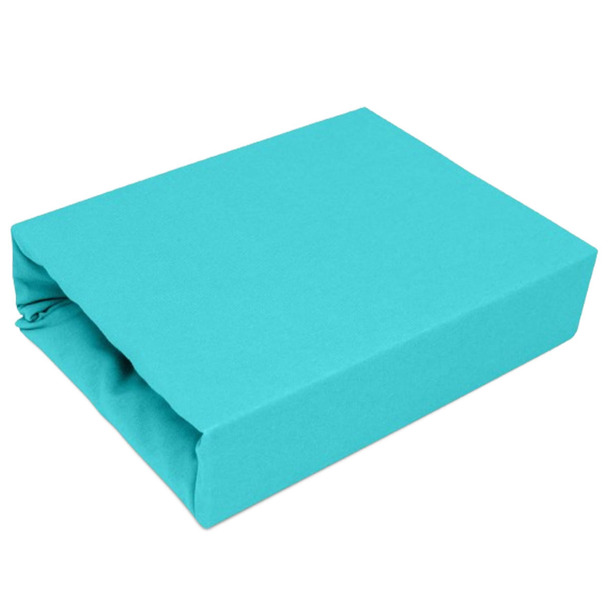 SPANNBETTLAKEN 160/200 cm, Jersey Elastisch 100 % Baumwolle Türkis - Türkis, Textil (160/200cm) - Best For Home