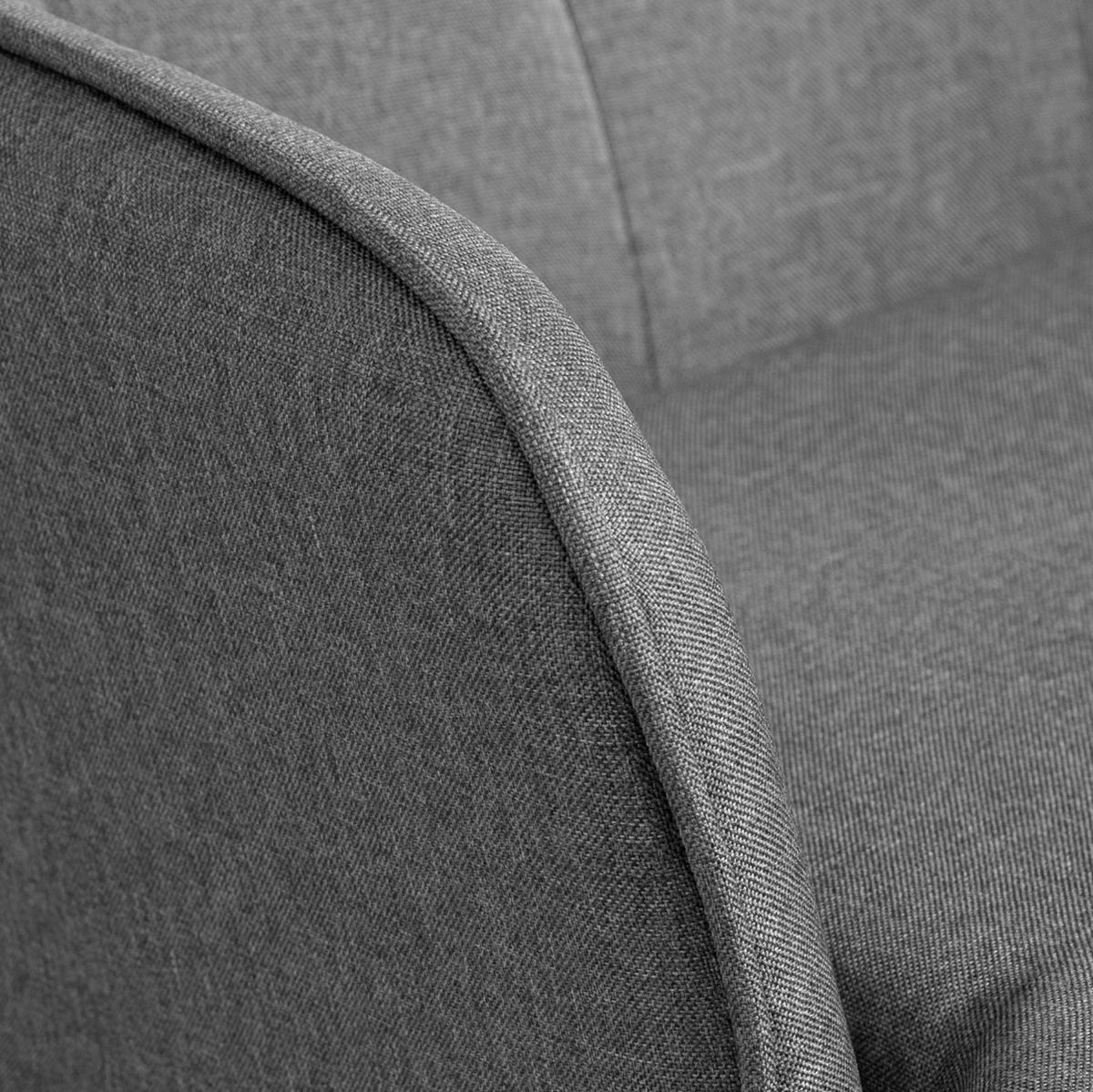 HOUPACÍ křeslo s podnožkou 64/89/90 cm s područkami a polyesterovým čalouněním, Tmavě šedá - tmavě šedá, textil (89/90/64cm) - Redom