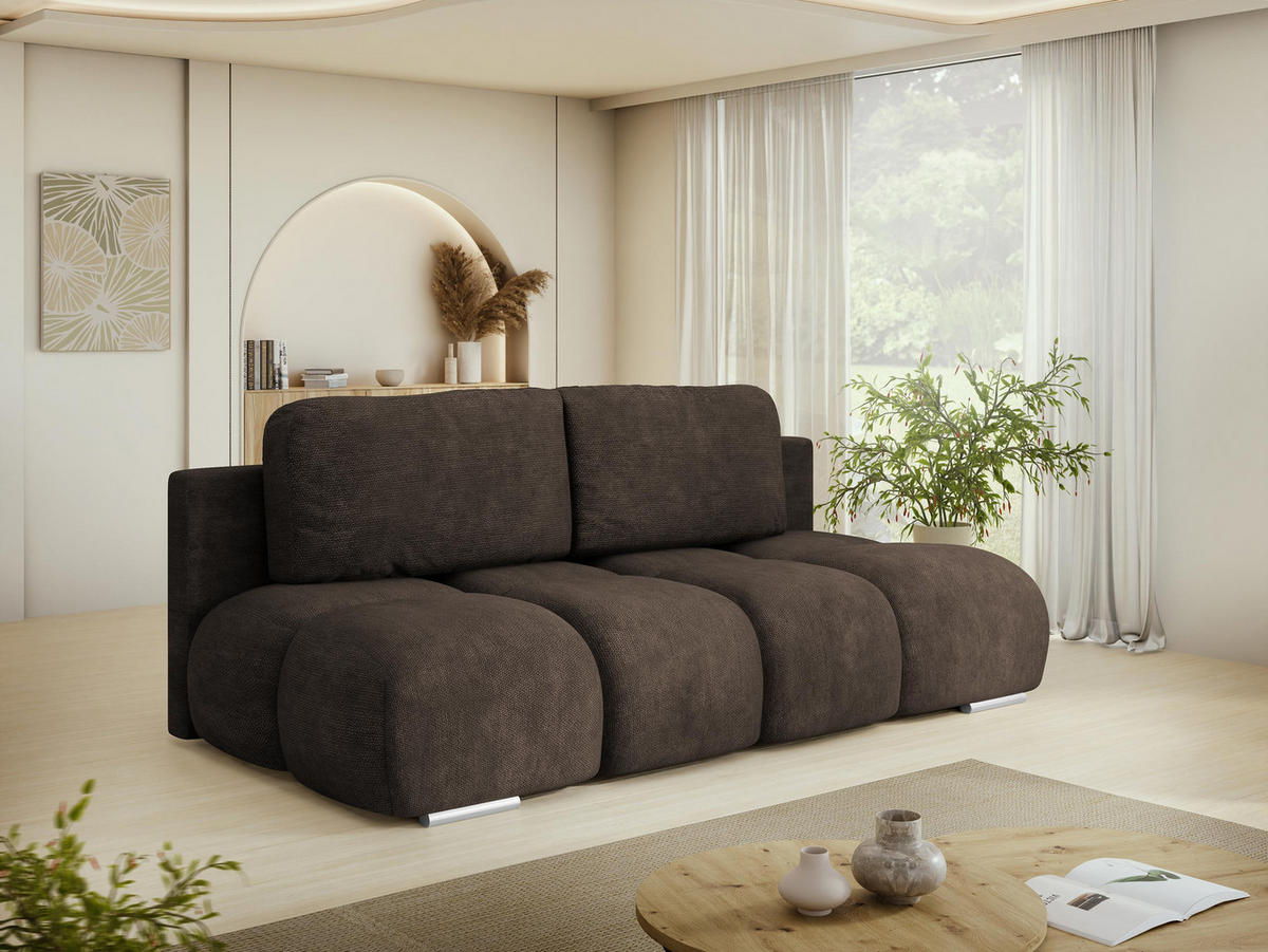SCHLAFSOFA Honey Mini - Dunkelbraun/Schwarz, Holz/Kunststoff (195/89/90cm) - MIRJAN24