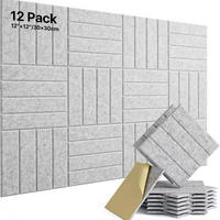 AKUSTIKPANEEL，SELBSTKLEBEND, 30 × 30 × 1 cm, 12 Stück - Grau, Textil (30/30/1cm)