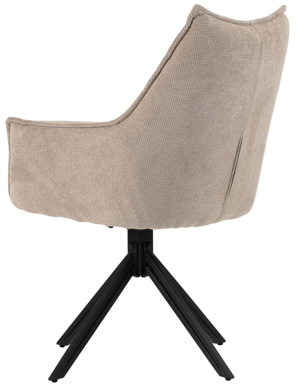 DININGSESSEL Ginosa - drehbar - beige - Beige/Schwarz, Textil/Metall (62/90/66cm) - bene living