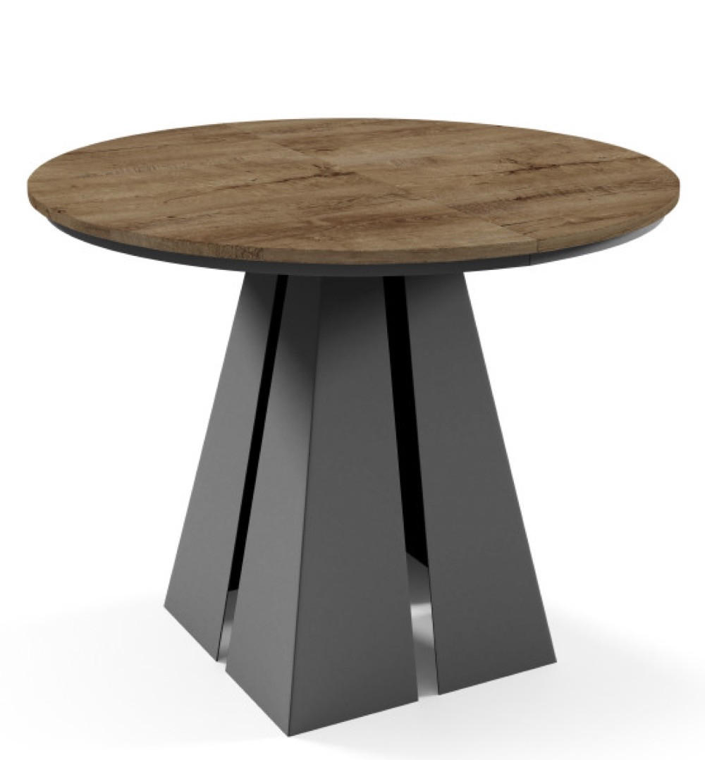 TISCH Schwarz Frega Ausziehbar Mit Metallgestell 100x176x76 cm - Dunkelbraun/Schwarz, Holzwerkstoff (176/100/76cm) - Sepro Meble