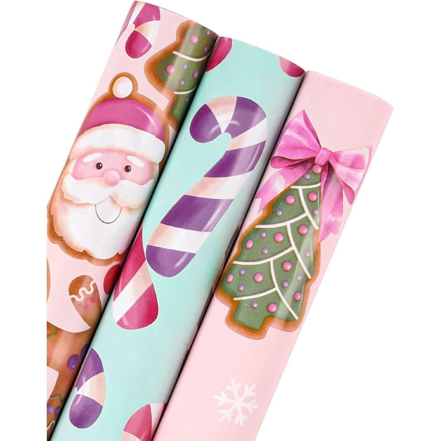 GESCHENKPAPIERROLLE 3-teiliges Set Rosa-Blau 43,2 cm x 3,05 m - Multicolor, Papier (43.2/0.1/305cm)