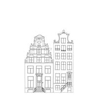 FOTOTAPETE gezeichnete Amsterdamer Grachtenhäuser 150 x 279 cm - Schwarz, Papier (150/279cm) - ESTAhome