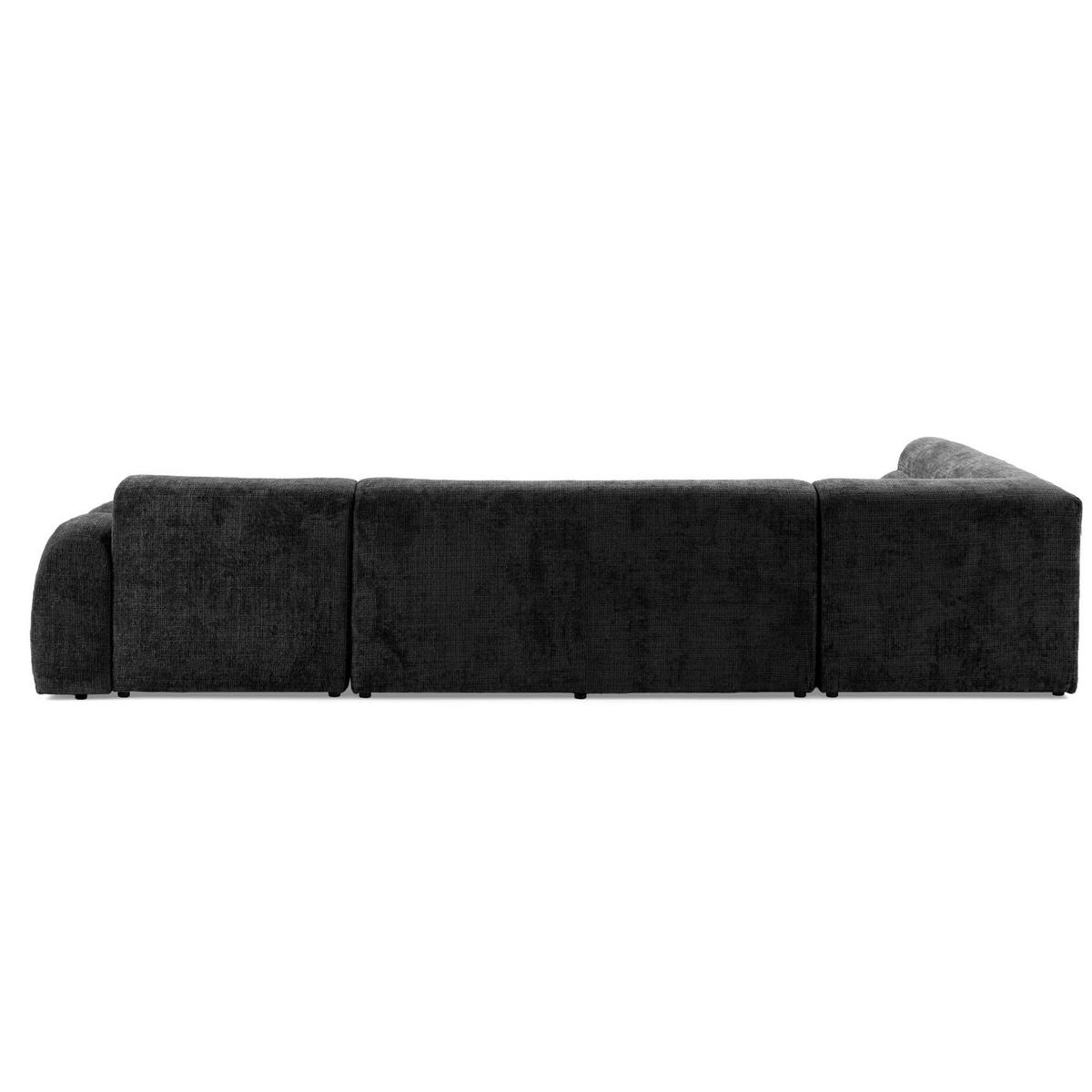 6-SITZER modulares Wohnlandschaft U XXL VEER SET 3 Links, 368 x 200 cm, Chenille Webstoff Anthrazit - Anthrazit/Schwarz, Holz/Kunststoff (368/75/200cm) - Muffo