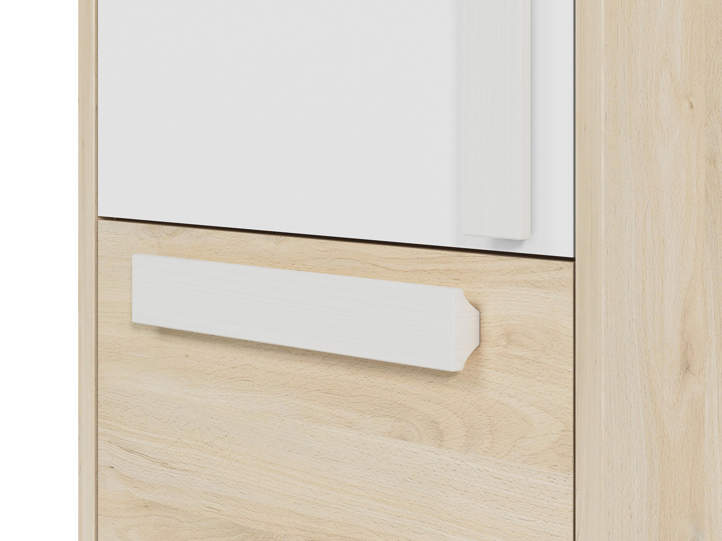 Thumbnail - Feldmann-Wohnen Stauraumschrank, Braun, Weiß, Holz, 3 Fächer, 2 Schubladen, Rechteckig, 55x199x40 cm, Waschküche, Mehrzw...