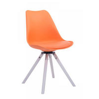 STUHL Lederlook orange - Weiß/Orange, Holz/Textil (48/84/56cm) - CLP