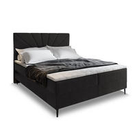 BOXBETT MURI 140x200 cm mit Matratze und Topper - Schwarz - Schwarz, Holz (140/200cm) - MASSENO