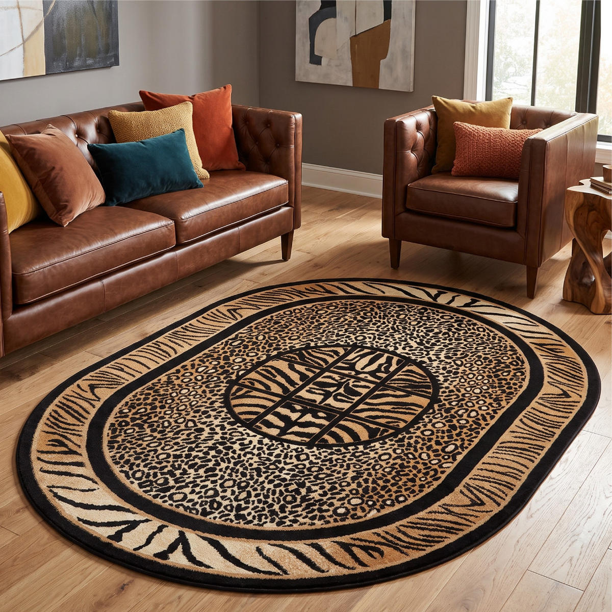 TEPPICH ATLAS oval braun ornament 180/250 cm - Braun, Textil (180/250cm) - Tapiso