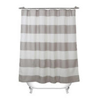 DUSCHVORHANG Beige Streifen wasserfest schimmelresistent maschinenwaschbar mit Haken - Multicolor, Textil (180/180cm) - MCBOSON