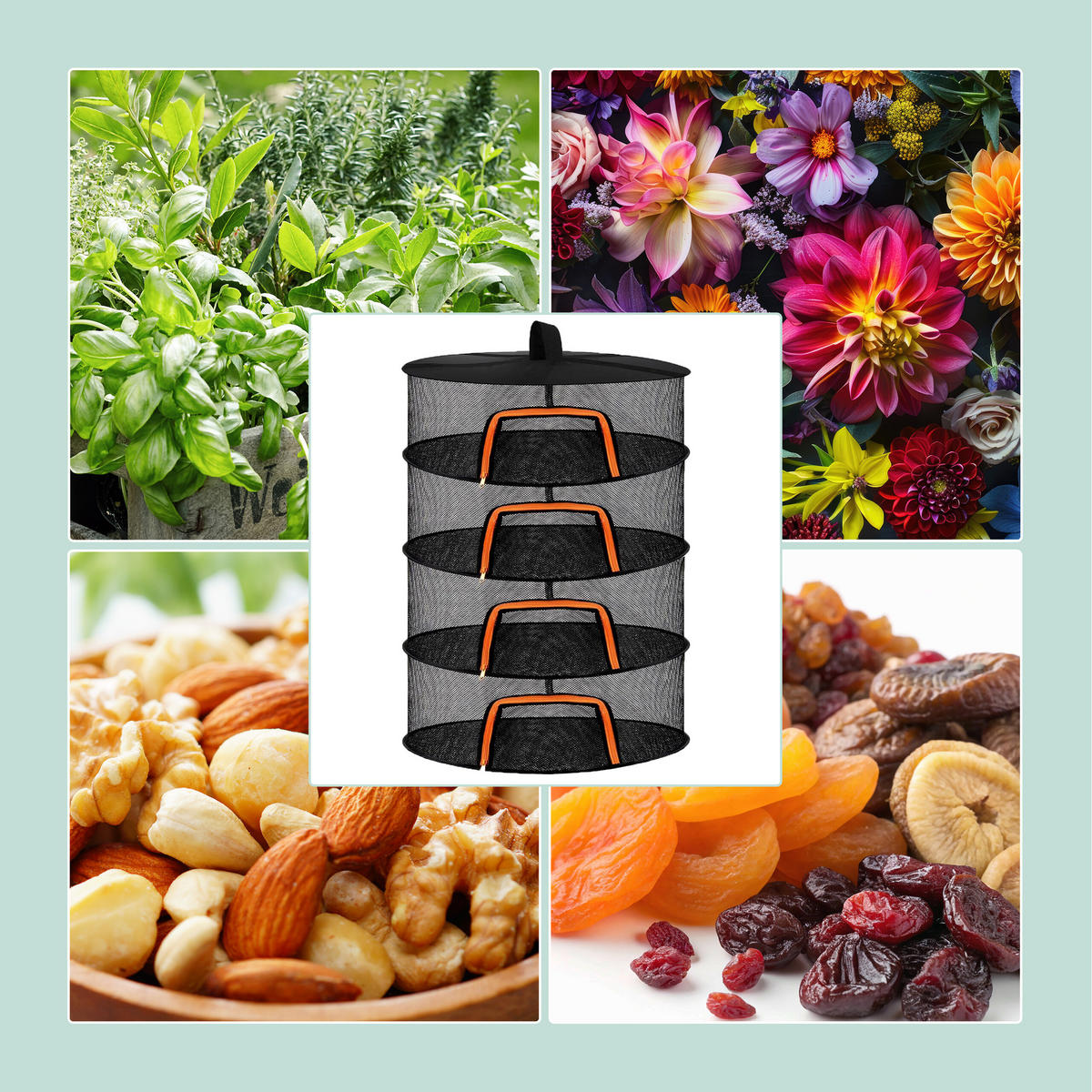 TROCKENNETZ - Schwarz, Textil/Metall (60/80/60cm) - Relaxdays