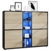 HIGHBOARD Cuba Türen in Eiche sägerau - Eiche San Remo, Holzwerkstoff (130.5/105.5/35.5cm) - Vladon