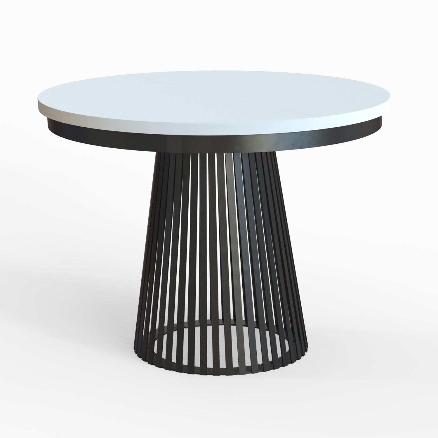 Meblini Esstisch Weiß, Schwarz 100x77x100 cm