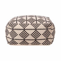 SITZPOUF Adana schwarz-creme gemustert, 55/55/30 cm - Schwarz, Textil (55/30/55cm) - Homescapes