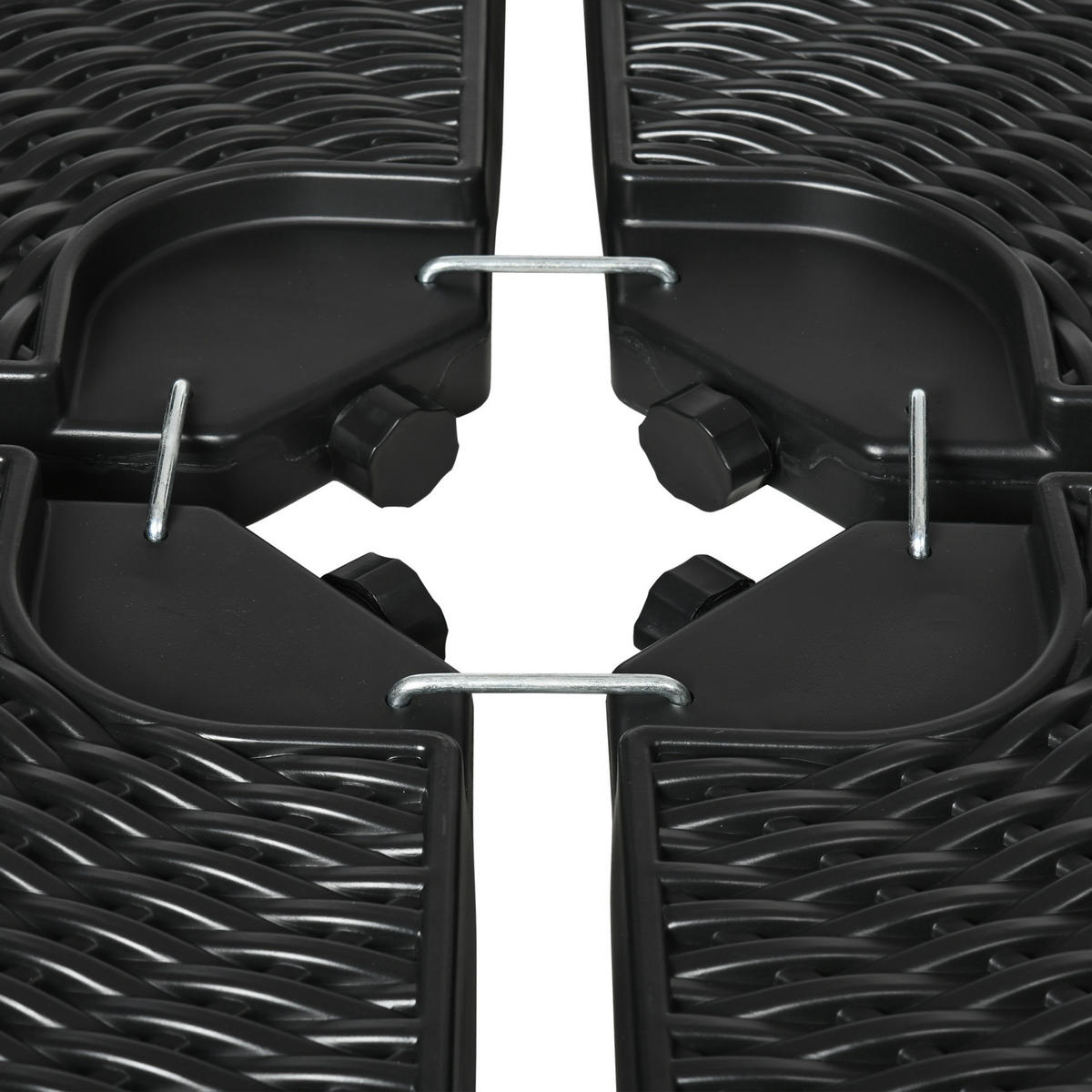 SONNENSCHIRMGEWICHT wetterfest, mit 52 kg Wasser oder 68 kg Sand befüllbar, HDPE, Schwarz - Schwarz, Kunststoff (100/100cm) - Outsunny