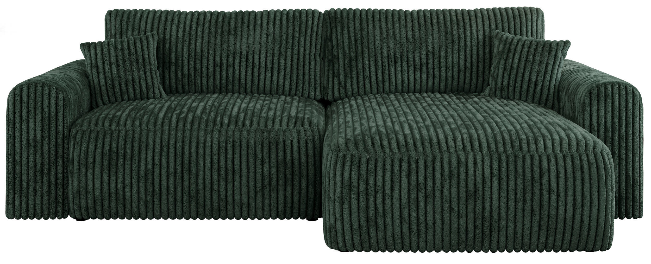 ECKSOFA NELSON Grün Cord - Schwarz/Grün, Kunststoff/Textil (274/152cm) - MKS