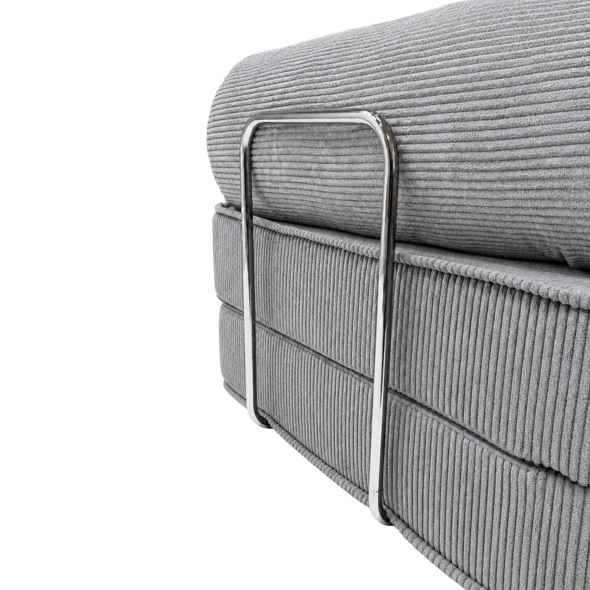 LOUNGE Sessel aus Cordstoff Hellgrau - Grau, Textil (100/70/100cm) - SURB