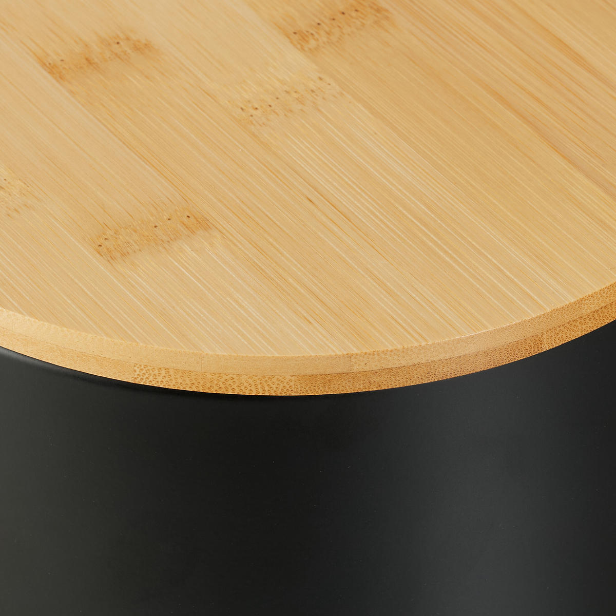 BAD-MÜLLEIMER - Schwarz, Holz/Kunststoff (17/22.5/23cm) - Relaxdays