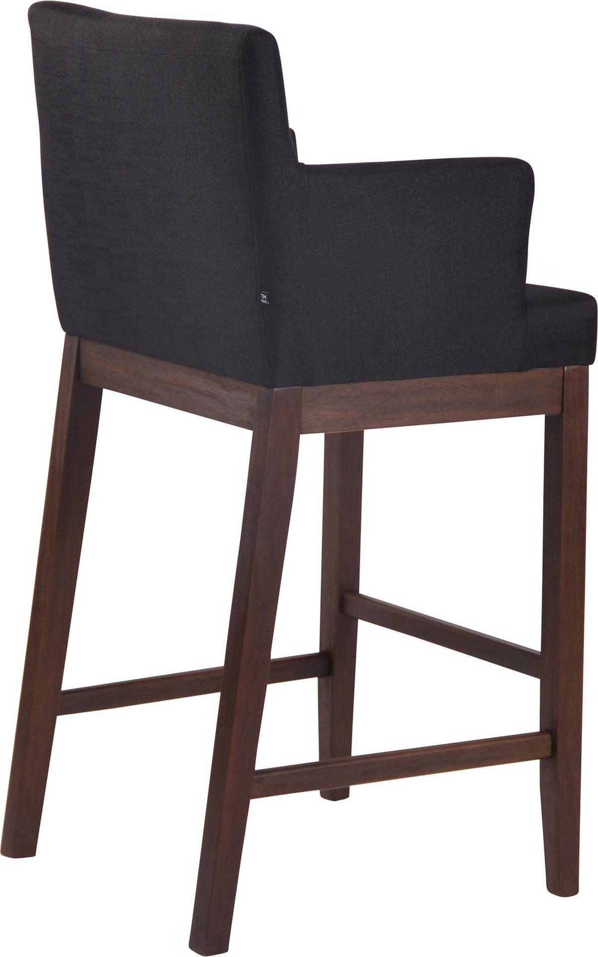 BARHOCKER Laren, Gestell Holz antik dunkel, Stoff Schwarz - Schwarz/Braun, Holz/Textil (56/100/57cm) - TPFLiving