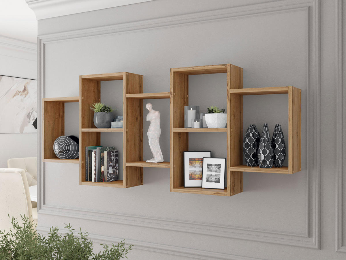 WANDREGAL Trio 001 - Eiche Wotan, Holzwerkstoff (161/65/18cm) - MIRJAN24