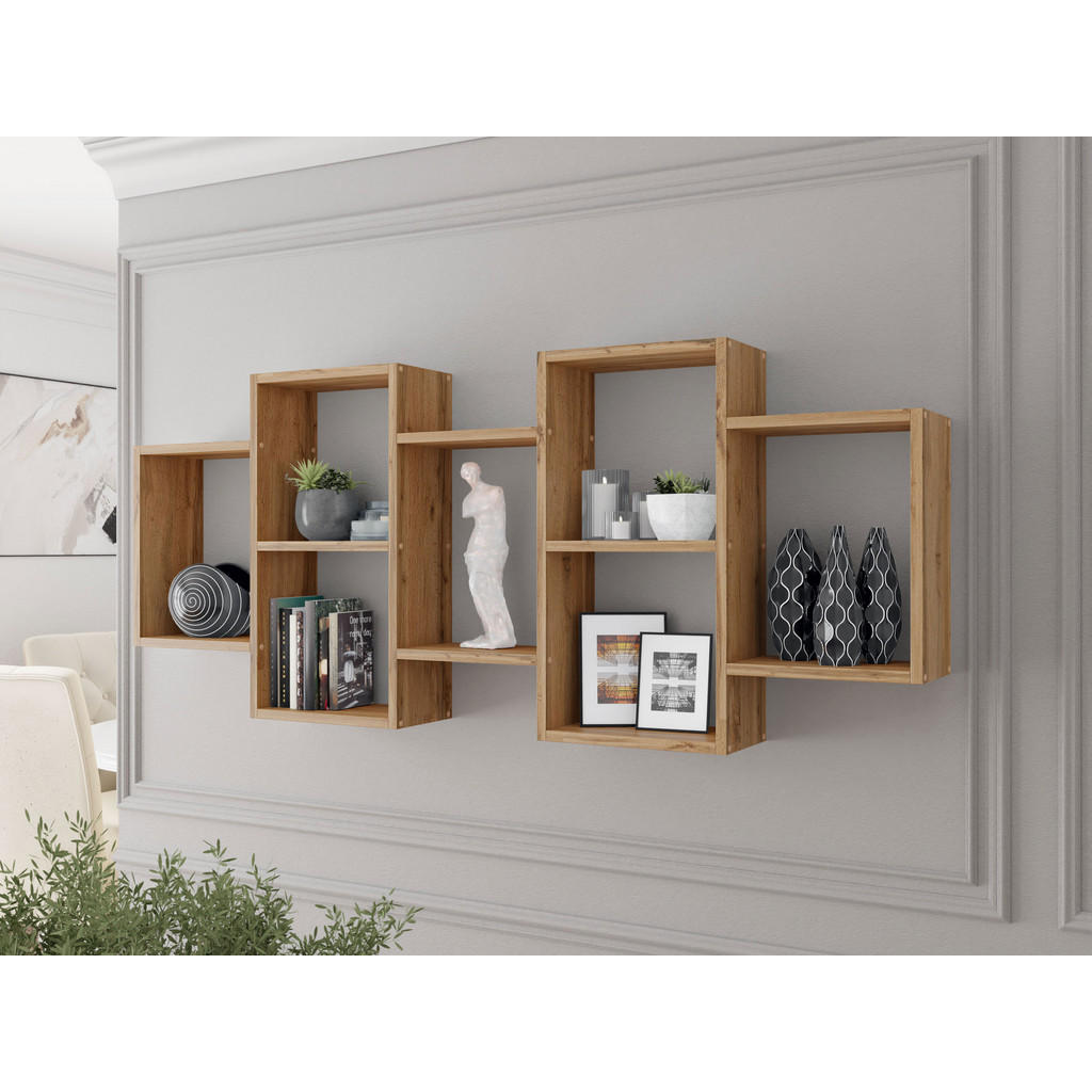 Thumbnail - Mirjan24 Wandregal, Eiche Wotan, Holzwerkstoff, Rechteckig, 161x65x18 cm, Wohnzimmer, Regale, Wandregale